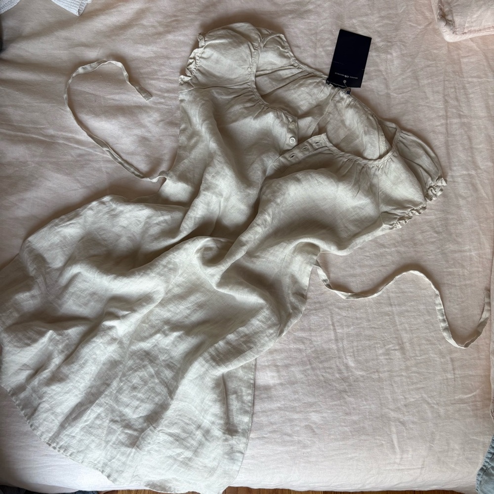 Brandy Melville beige cream linen dress